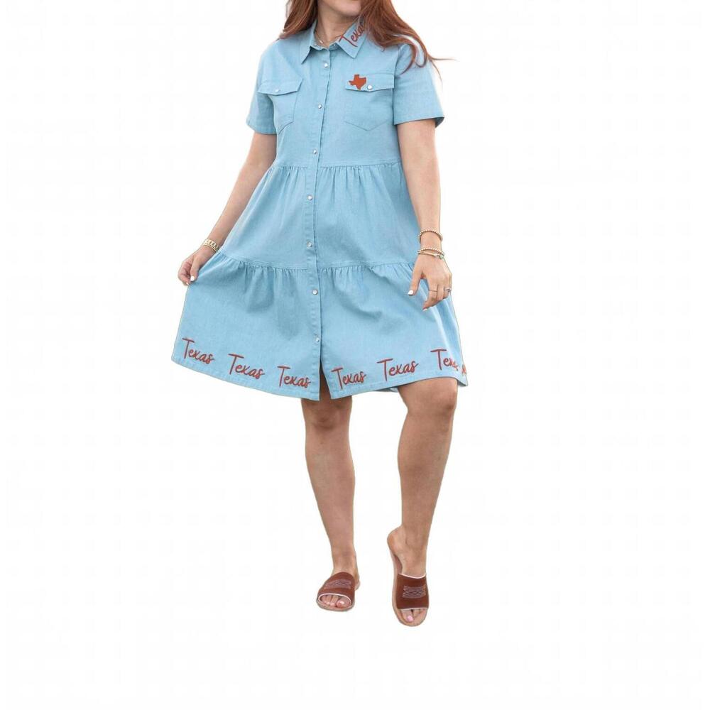 NEW LAYERZ CLOTHING lone star state dress in blue